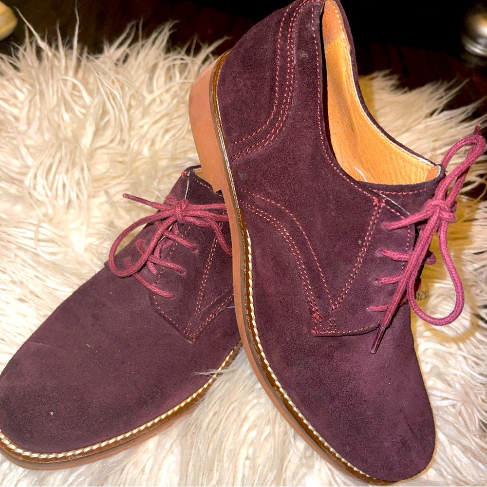 G.H. Bass Plum  Youth Suede Nubuck Lace Up Oxfords Size 5 Youth Kids girls